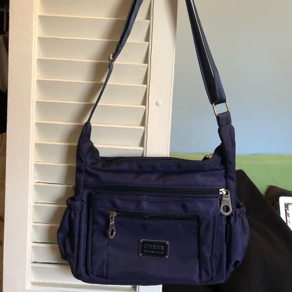 Navy Blue Cross-Body Adjustable Purse